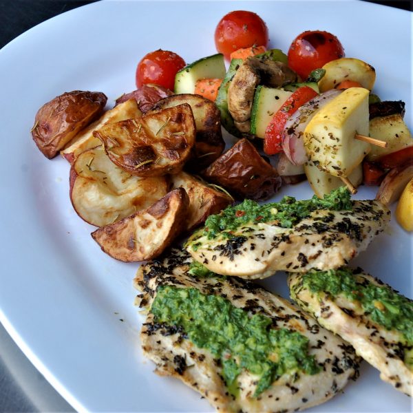 Grilled Chicken with Basil Chimichurri