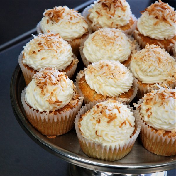 Vanilla Bean Cupcakes with Coconut Buttercream Frosting